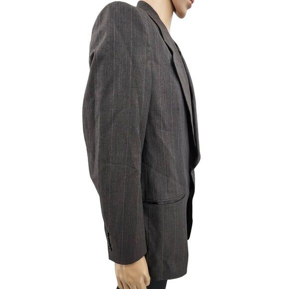 Vintage Christian Dior Monsieur Gray Pinstripe Wool Blazer Jacket Mens 42R - Picture 3 of 12